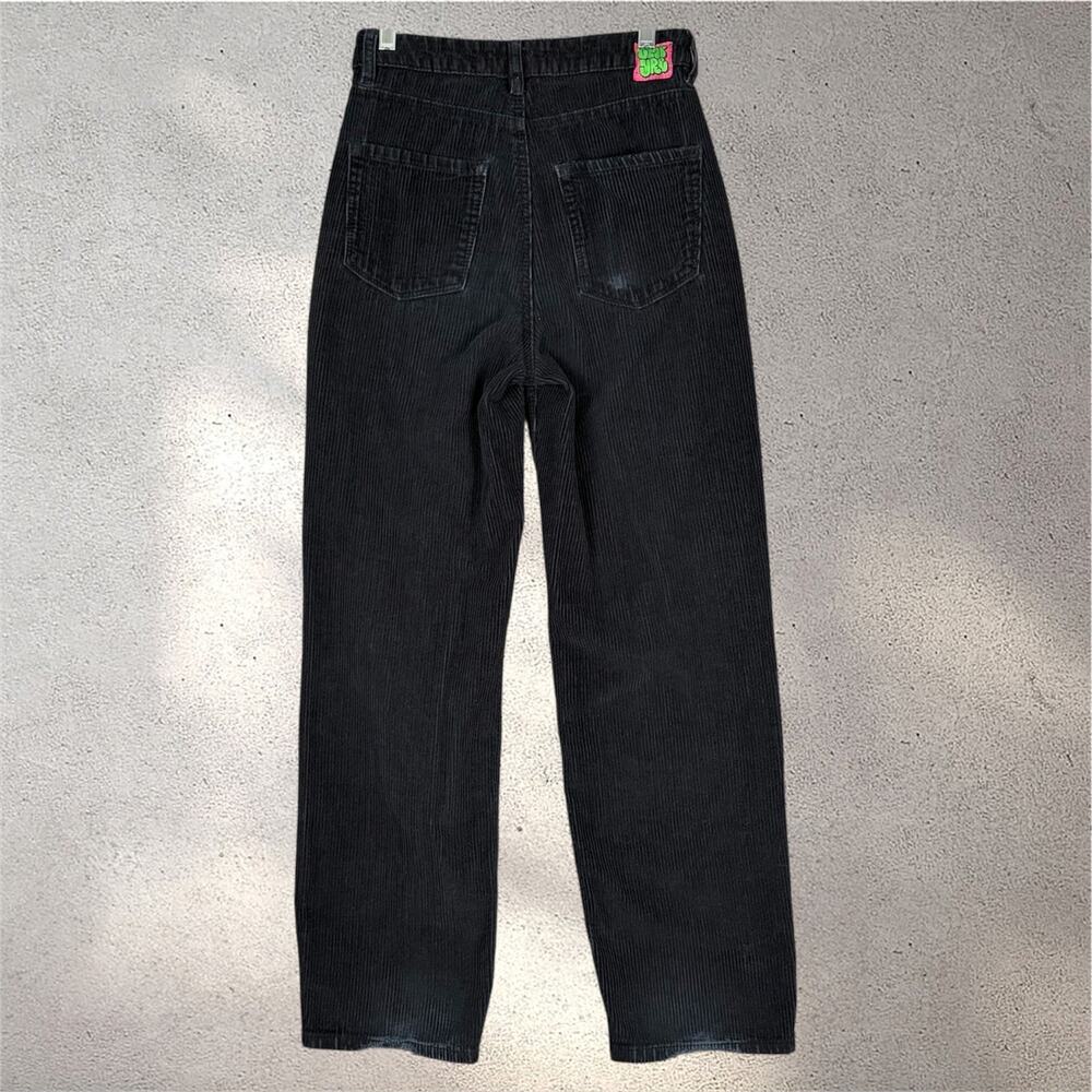 Empyre Tori Black Corduroy Pants Size 0 High Rise Straight Leg Y2K Skater Retro - Picture 2 of 9